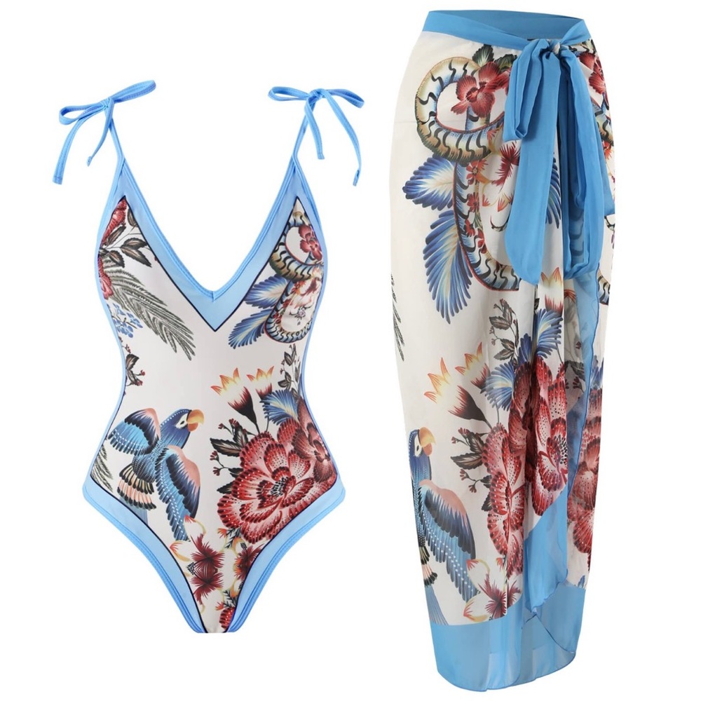 One piece swim with matching sarong
